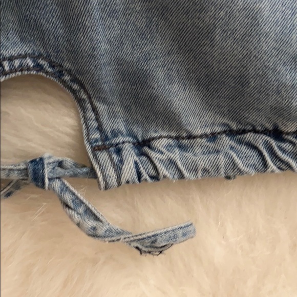 One Teaspoon Button Down Distressed Chambray  Top - Picture 13 of 16